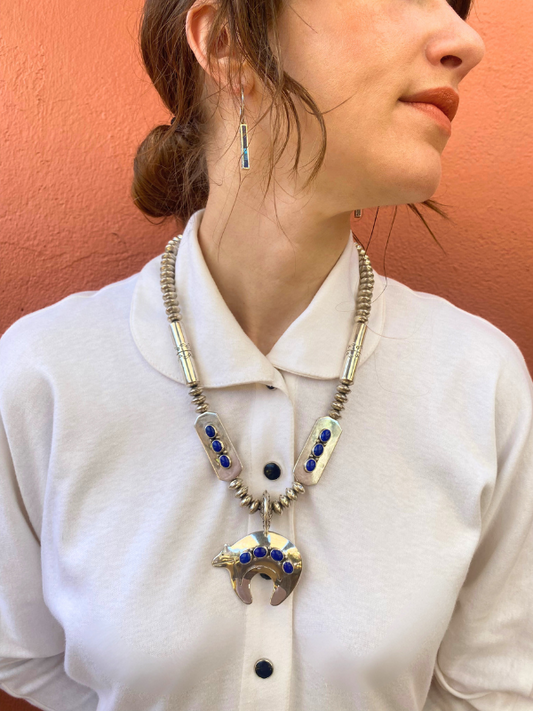 Rudy Willie Sterling Silver and Lapis Necklace