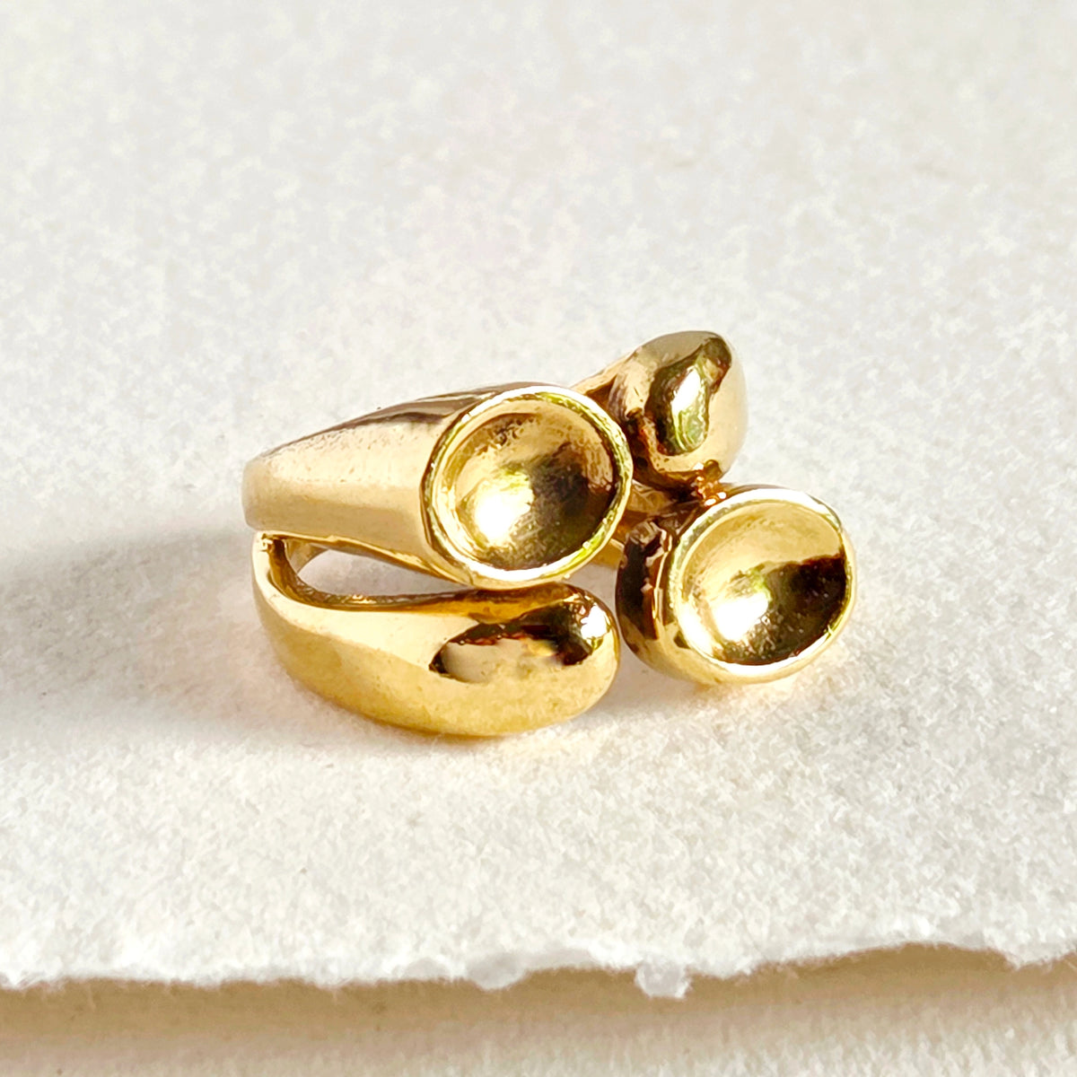 Brass Irregular Orb Ring Molten Cluster Handmade