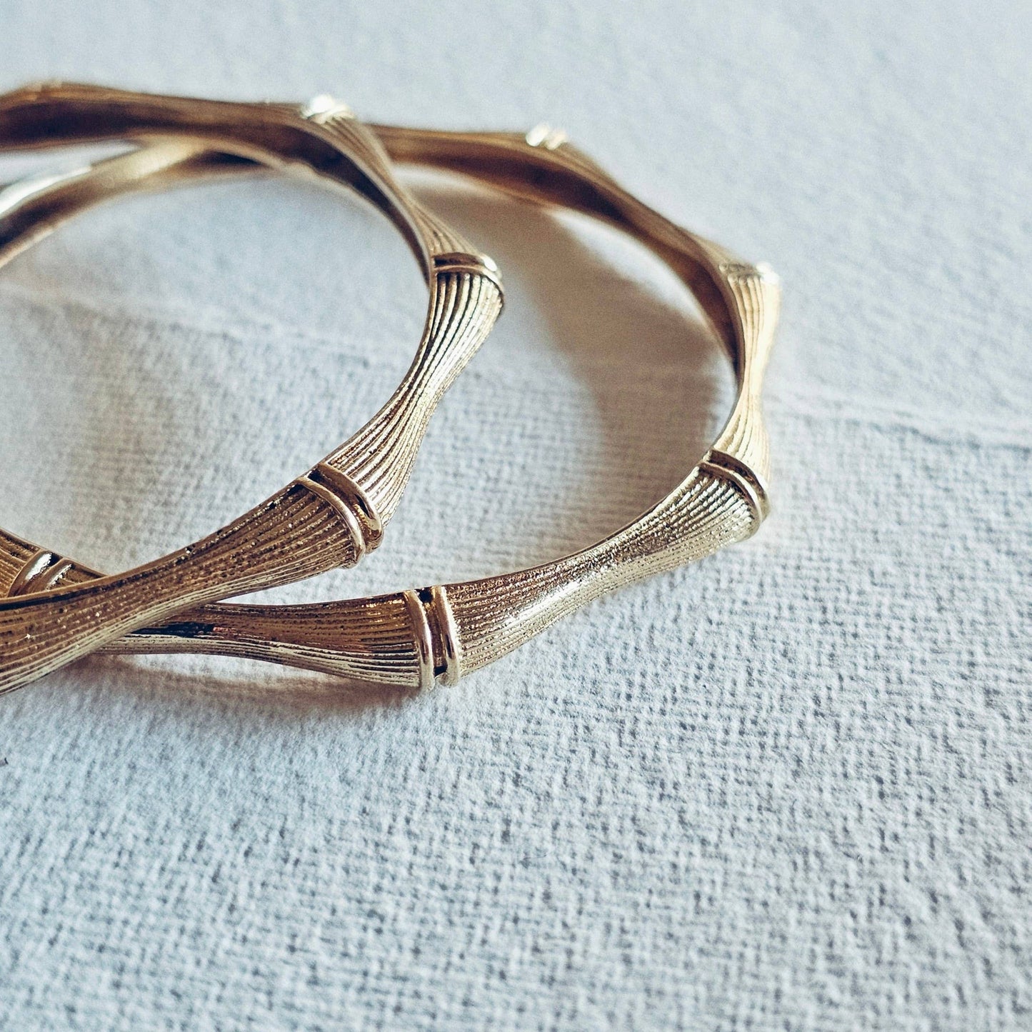 Brass bamboo classic handcast bangle bracelet