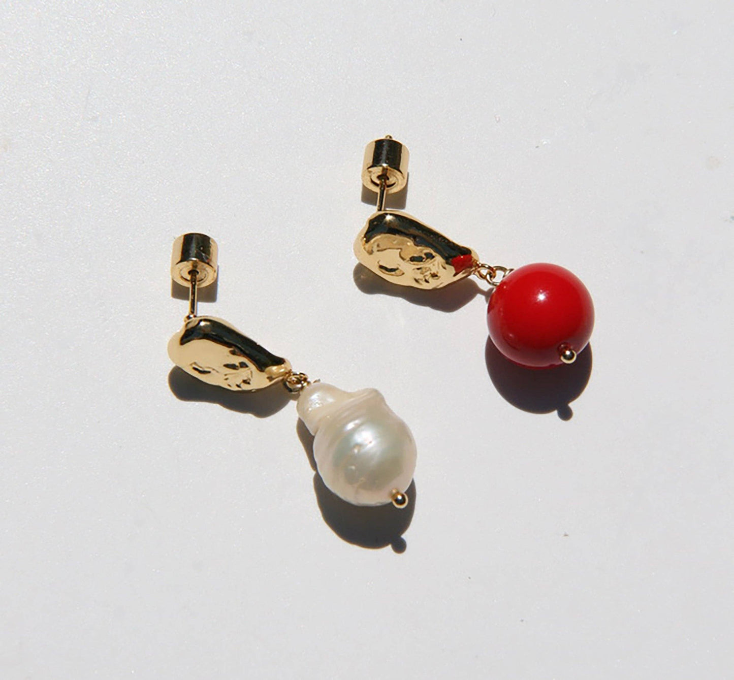 Rez Gold-Filled Dangle Earrings with Pearl and Bead
