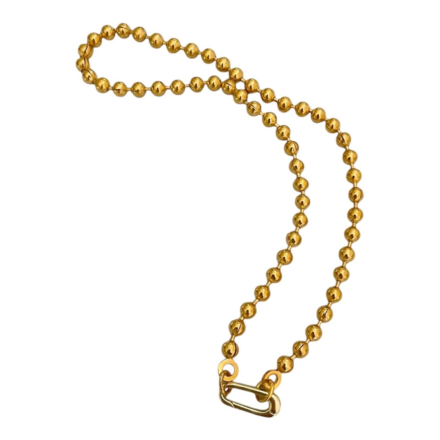 Large Ball Chain Charm Holder Necklace