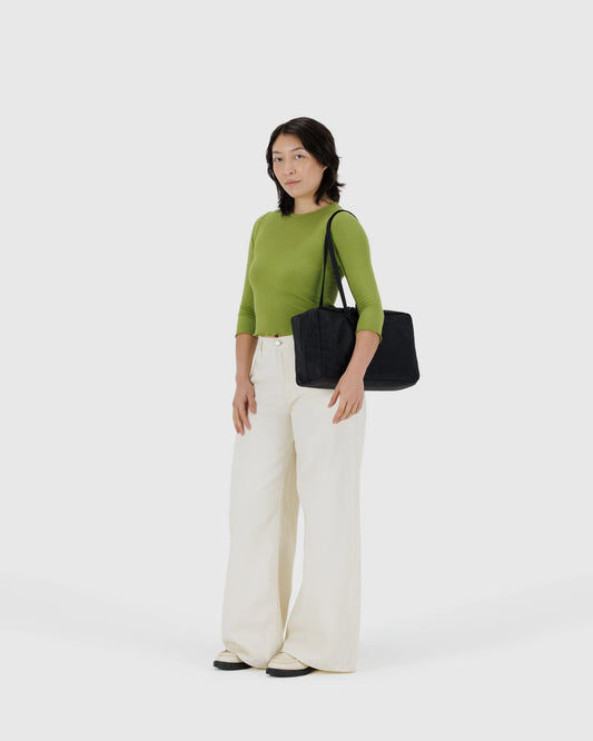 Baggu Medium Nylon Bowler Bag in Black