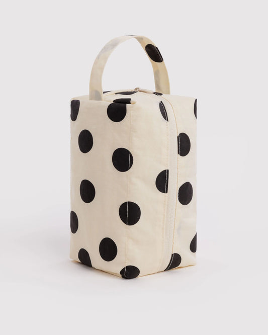Baggu Dopp Kit in Cream and Black Polka Dot