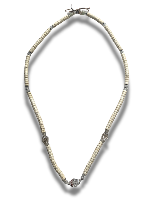 Bone, Chalcedony, Glass Fish Necklace
