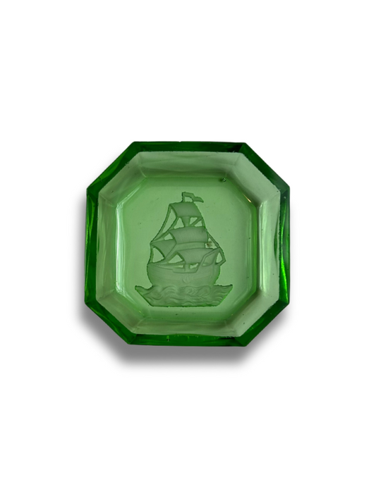Sailing Ship Czech Glass Salt Cellars