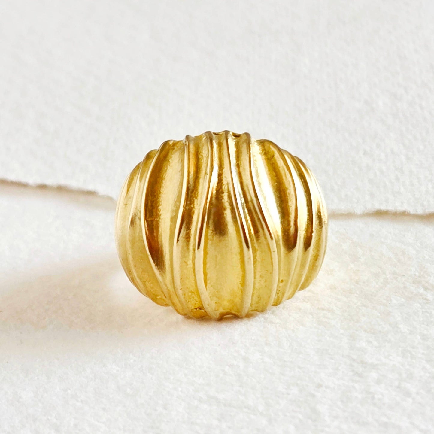 Brass dome wave statement ring