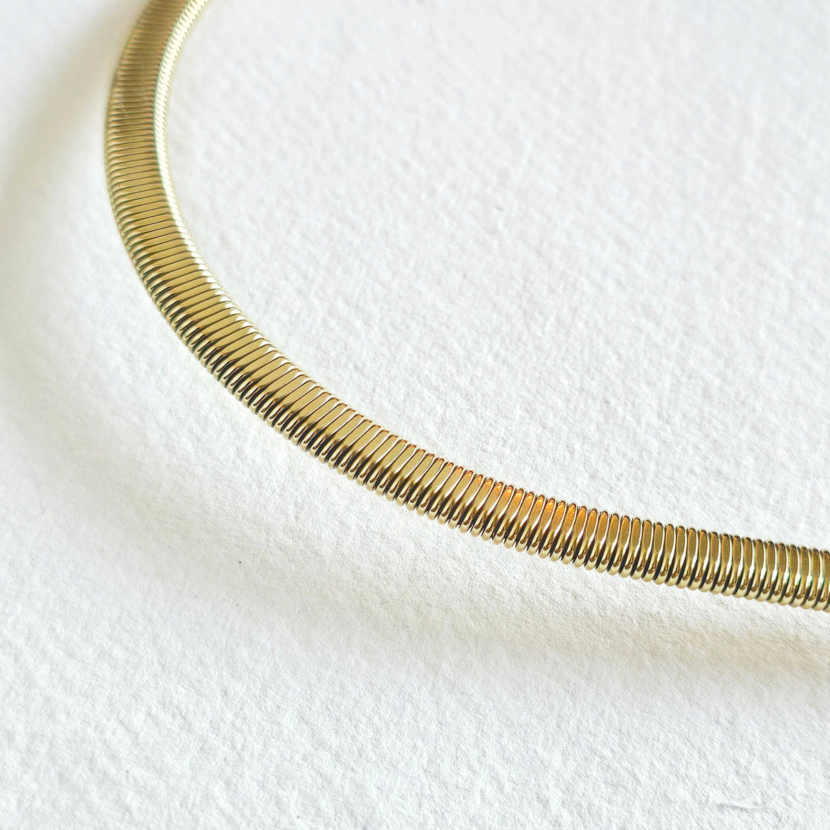 Brass Snake Serpent Moonstone Choker Necklace