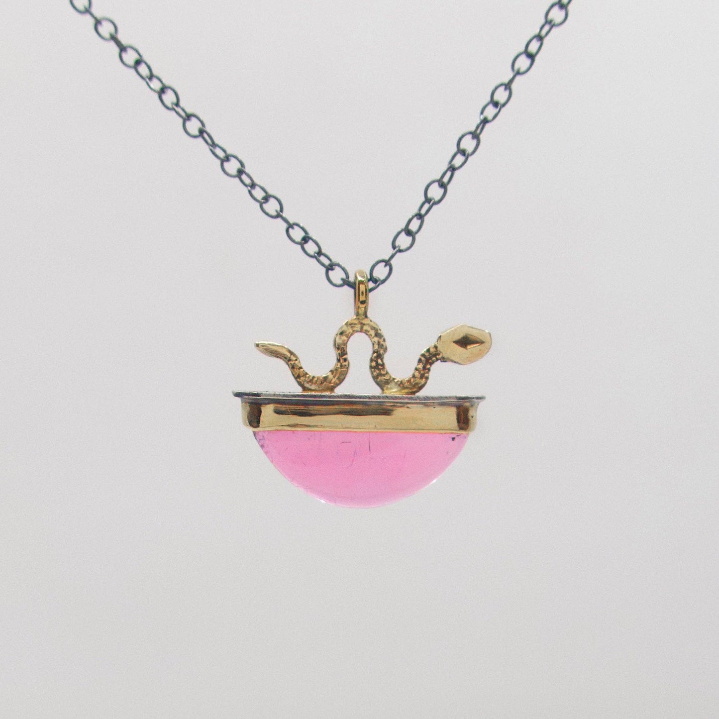 Pink Tourmaline Viper Necklace