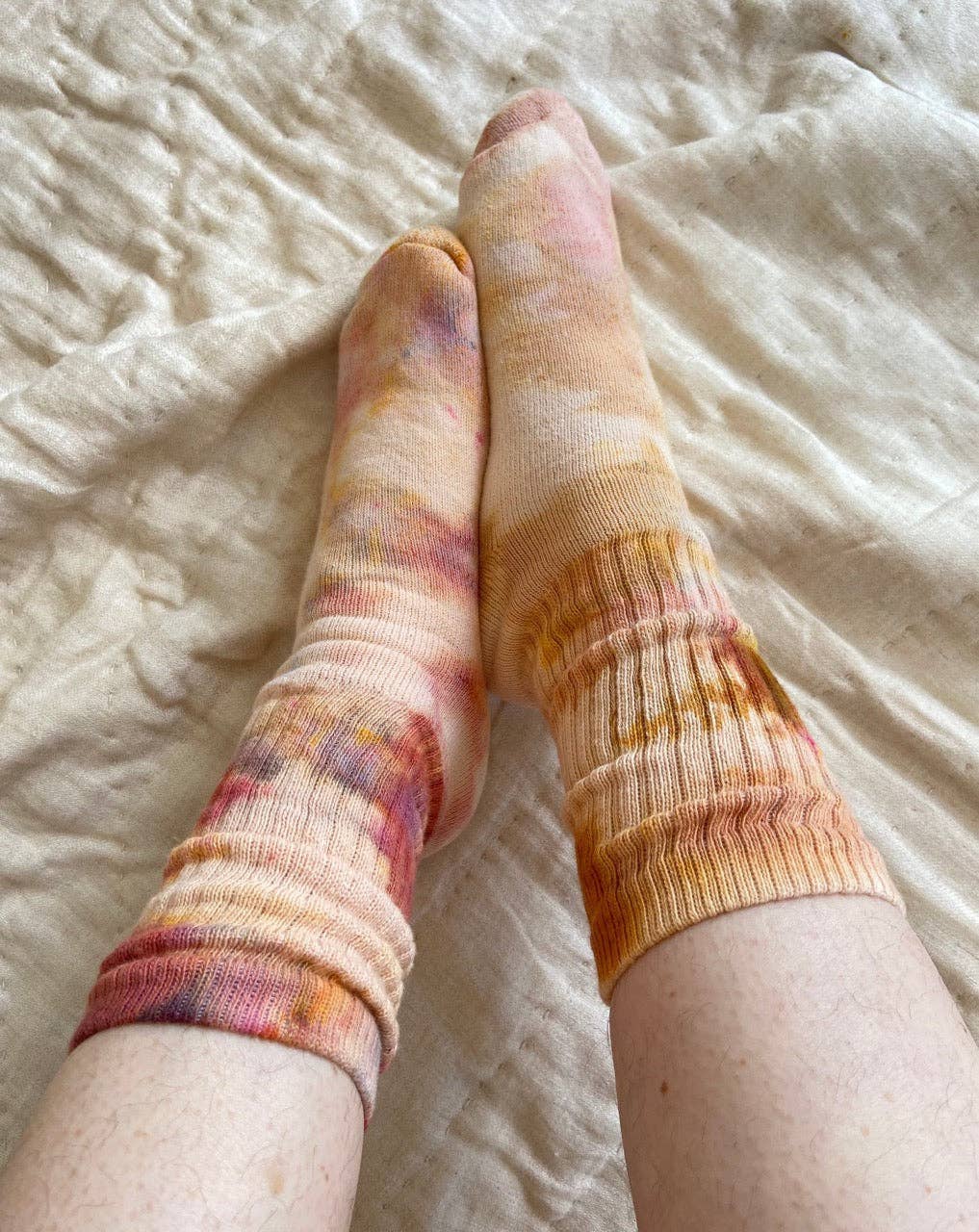Hand Dyed Organic Cotton Crew Socks in 12 colors