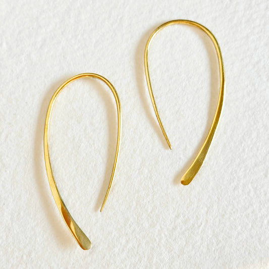 Brass Wire Arc Earrings