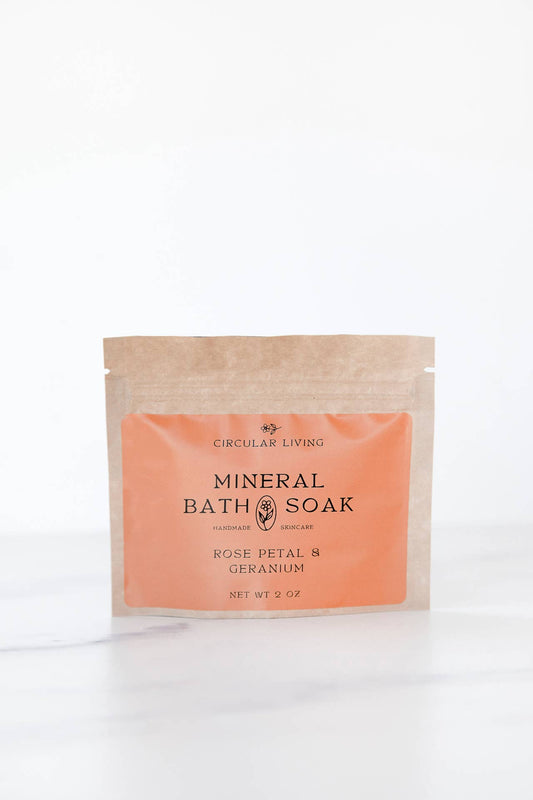 Mineral Bath Soak Sachet, Rose Petal & Geranium