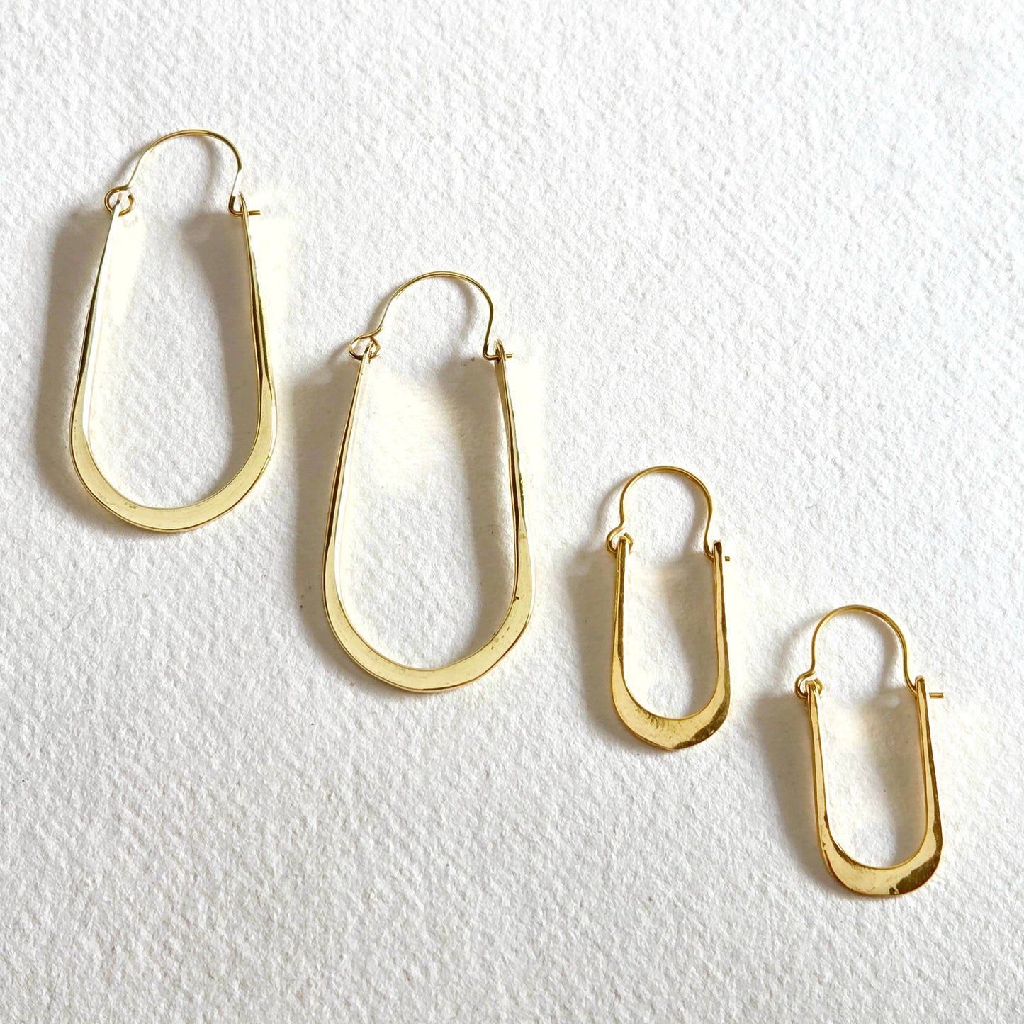 Brass Oval Hoop Earrings