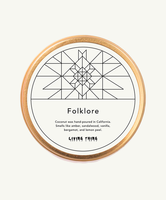 Folklore Candle Travel Tin: Amber, Vanilla + Lemon Peel