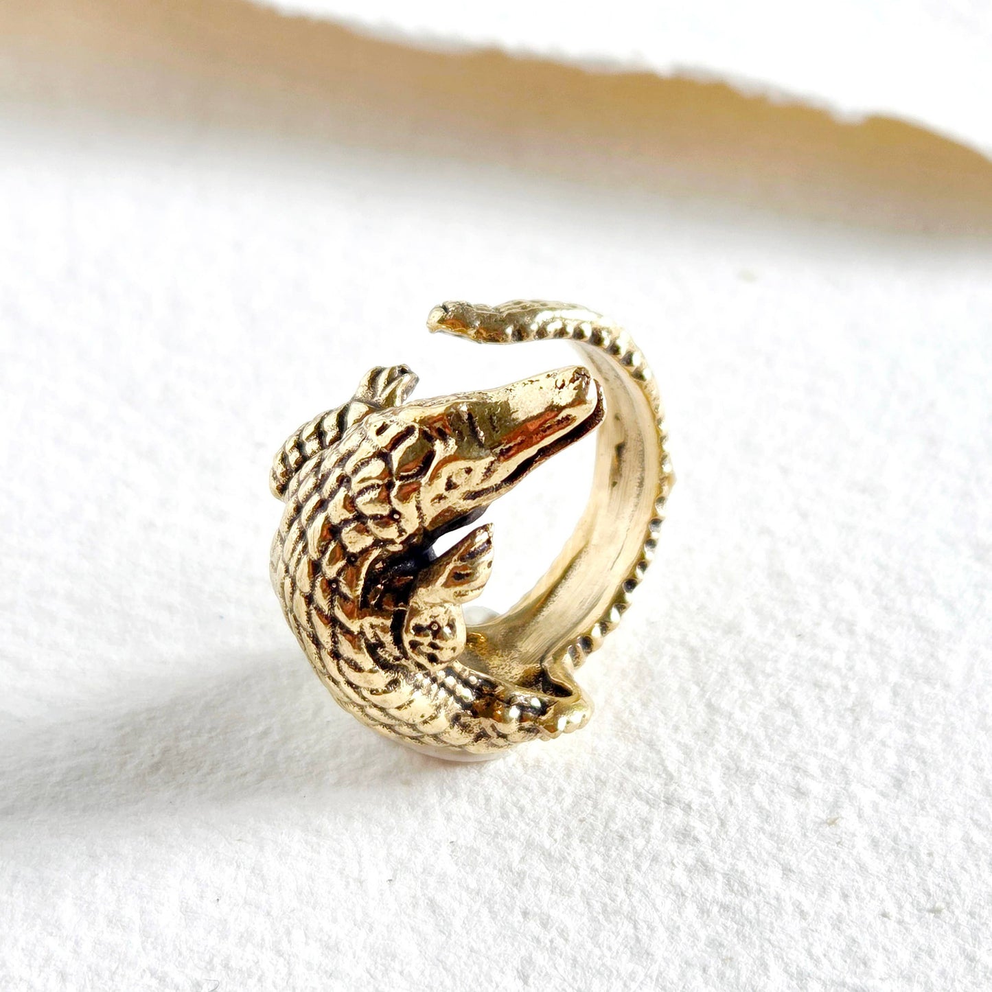Brass Alligator Ring