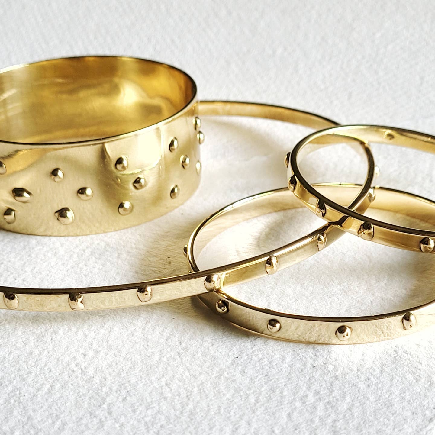 Brass droplet bangle Bisjoux exclusive