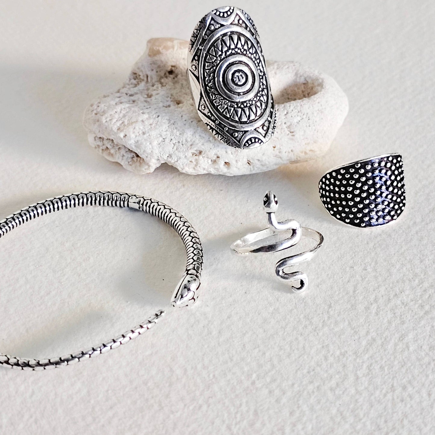 Brass snake serpent cobra ring adjustable handmade