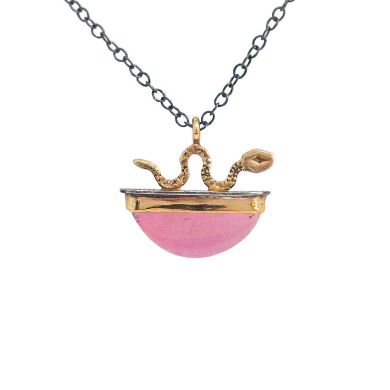 Pink Tourmaline Viper Necklace