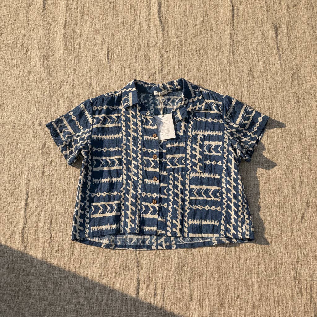 Indigo Camp Crop
