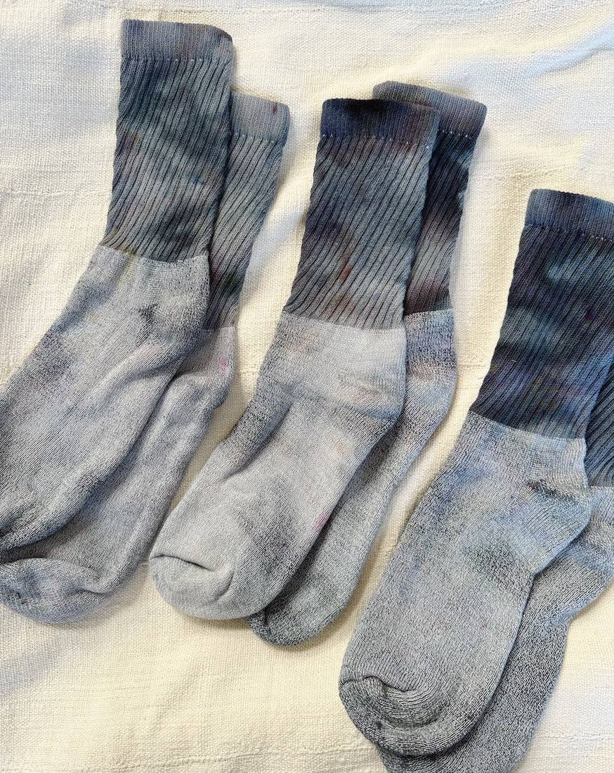 Hand Dyed Organic Cotton Crew Socks in 12 colors