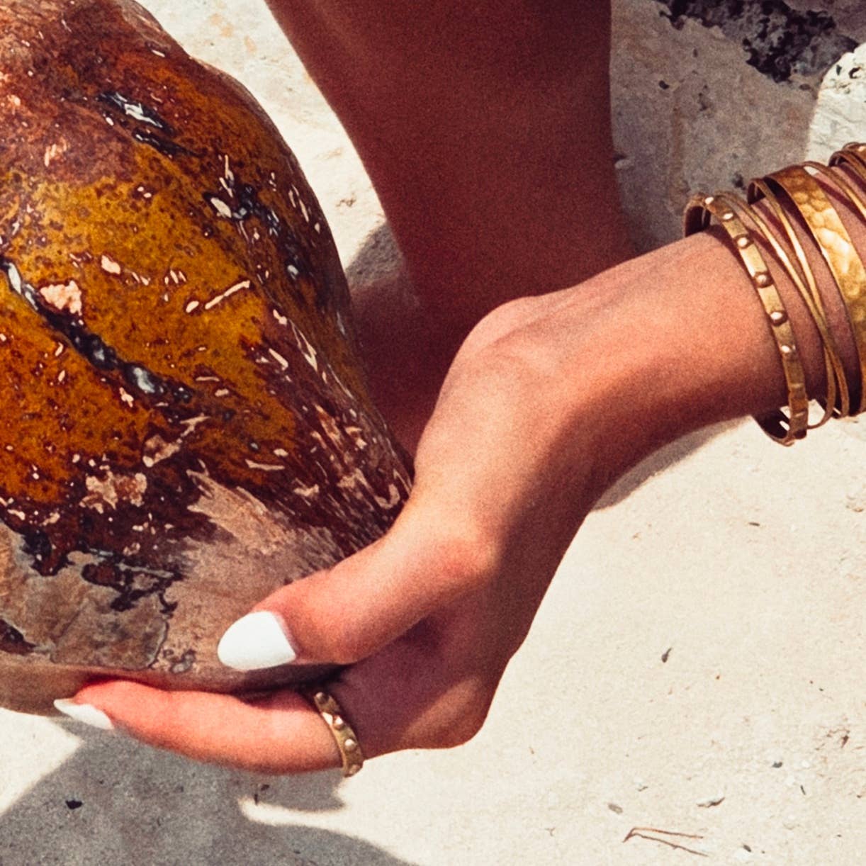 Brass droplet bangle Bisjoux exclusive