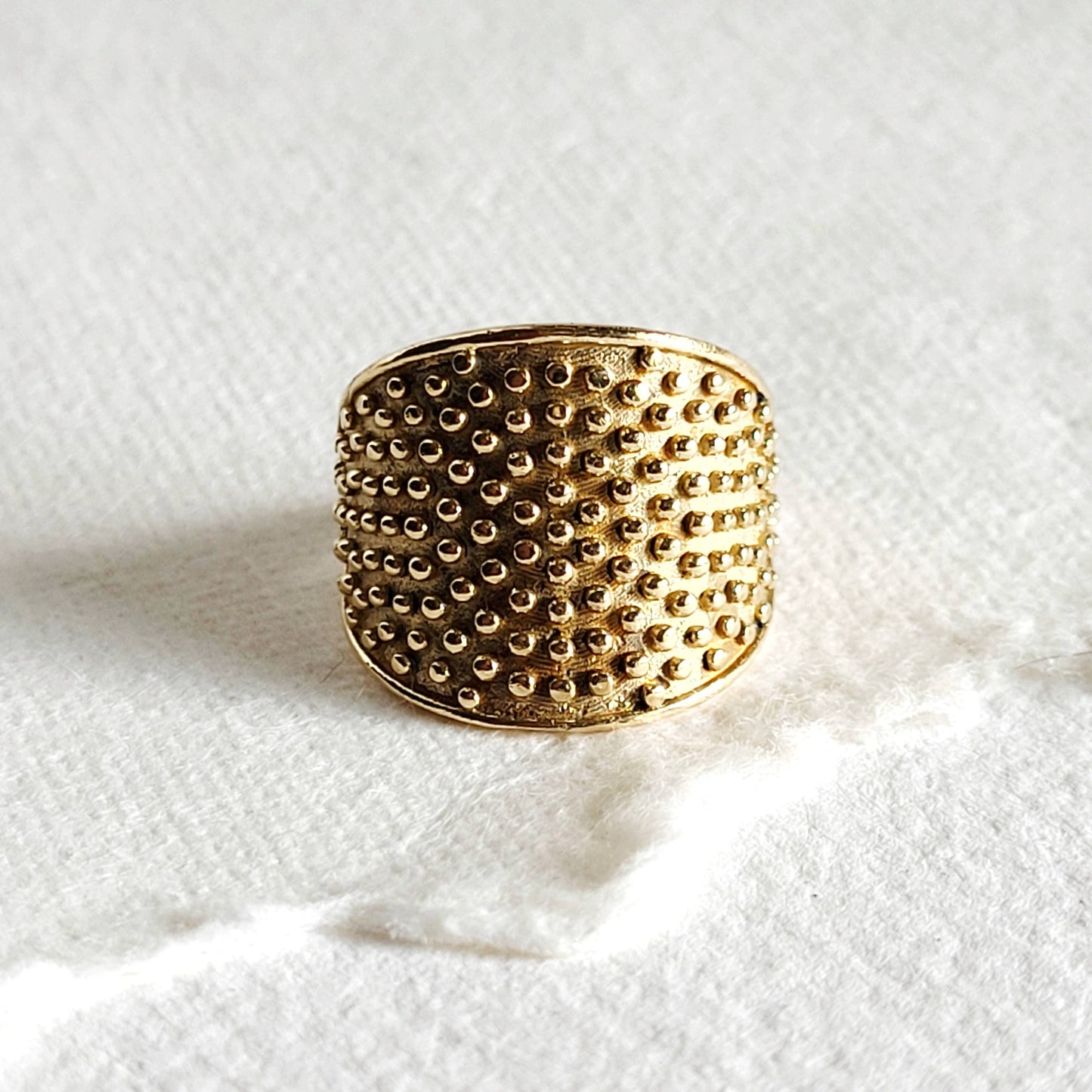 Brass ring studded circle handmade