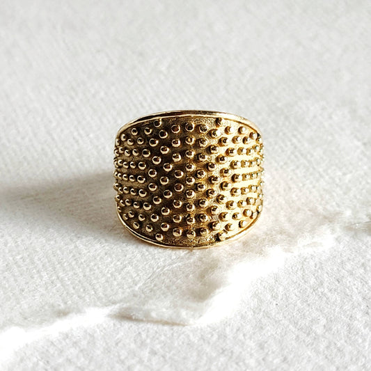 Brass ring studded circle handmade