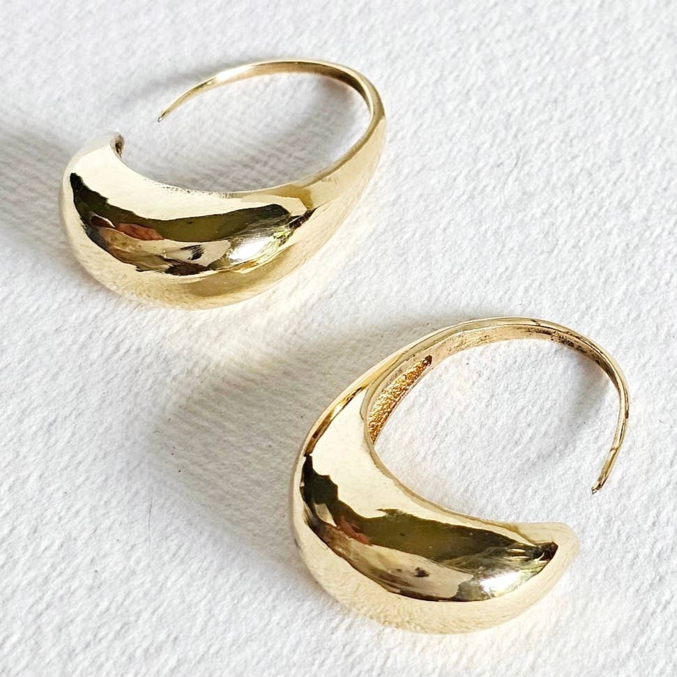 Brass Handcrafted Hoop Earrings
