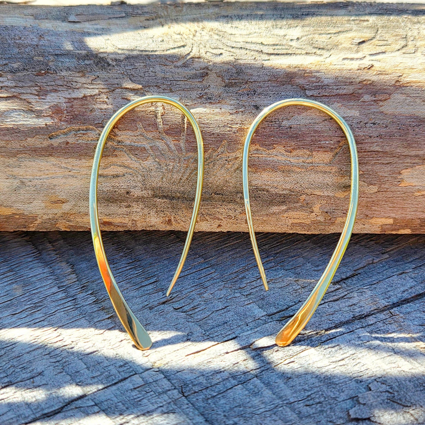 Brass Wire Arc Earrings