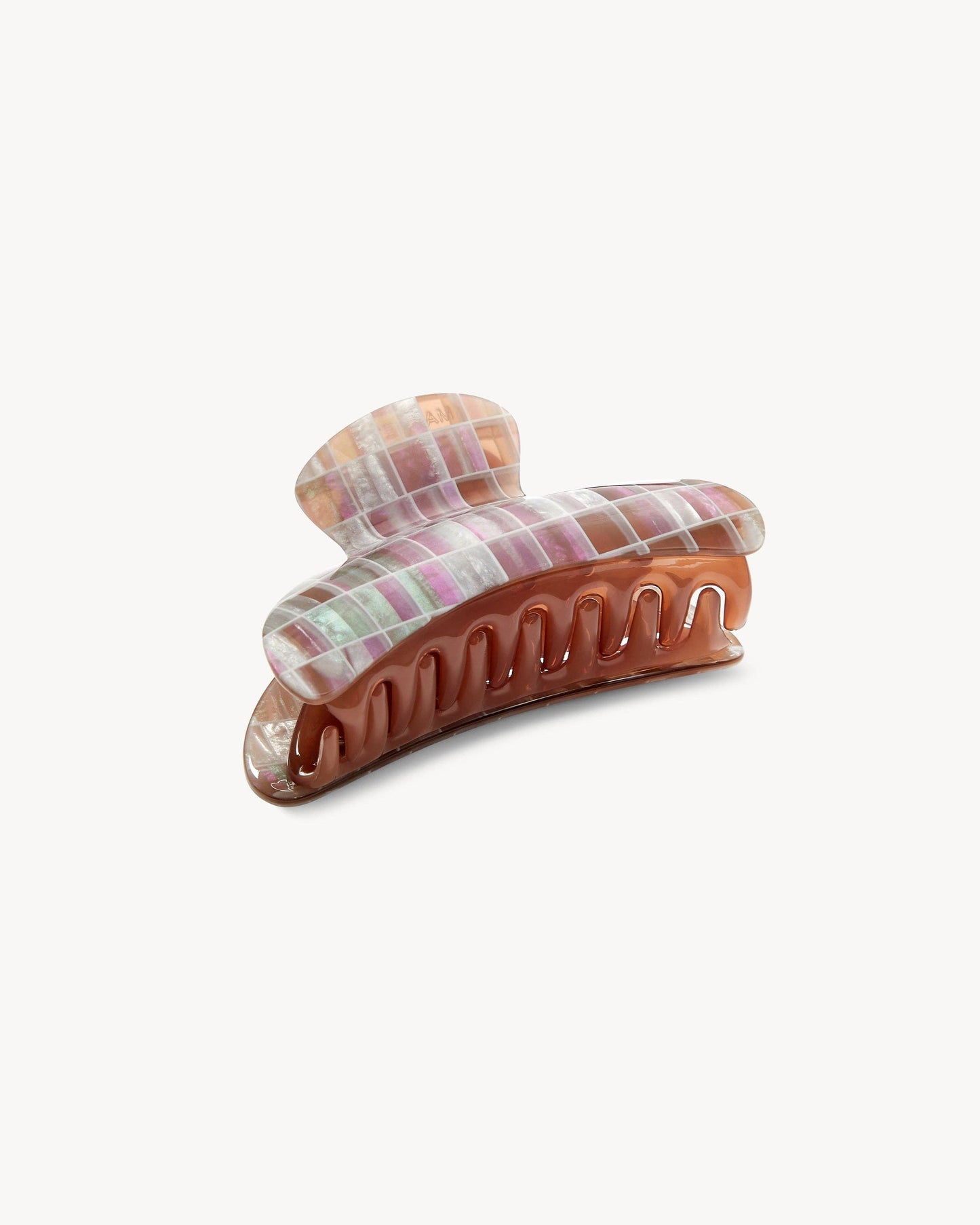Grande Heirloom Claw in Brown Shell Checker