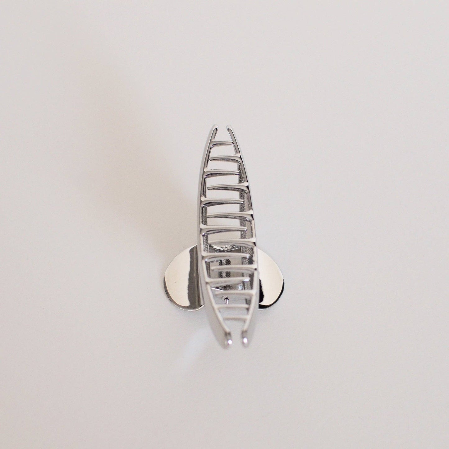 Luna Arc Metal Hair Claw Clip – Silver