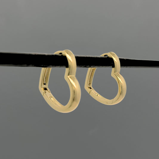 Gold Small Heart Clicker Hoops