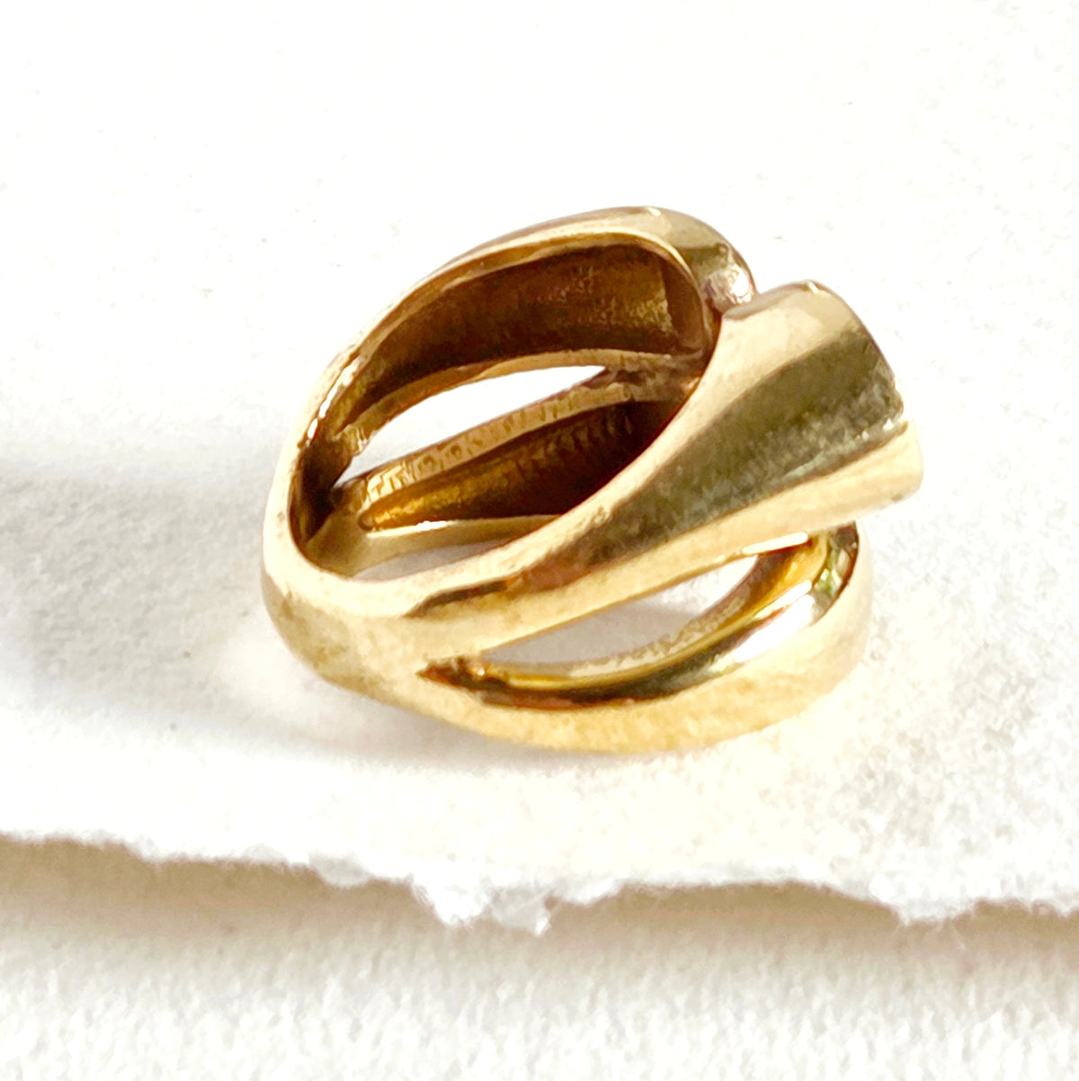 Brass Irregular Orb Ring Molten Cluster Handmade