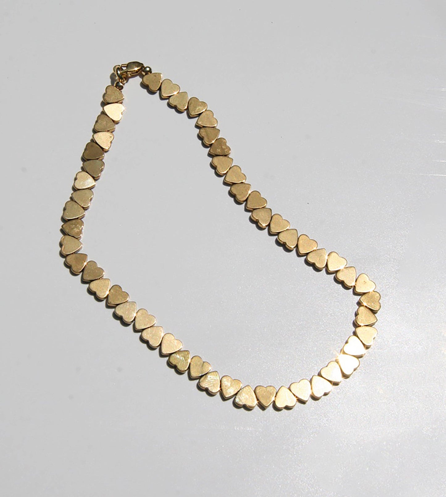 Lover Gold Hematite Heart Beaded Necklace