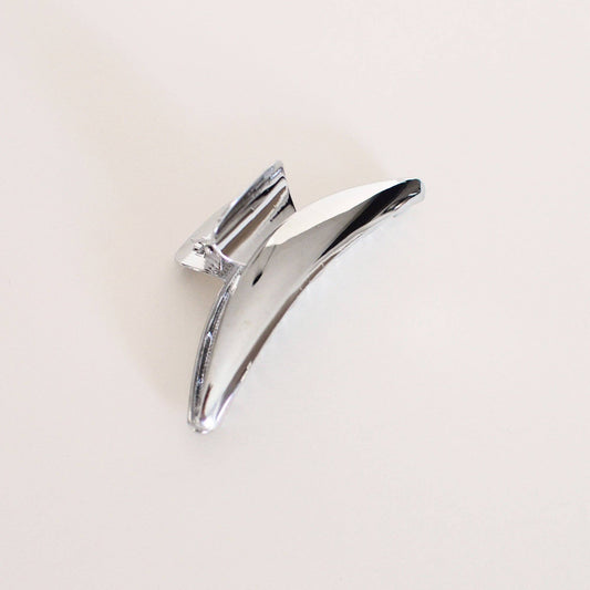 Luna Arc Metal Hair Claw Clip – Silver