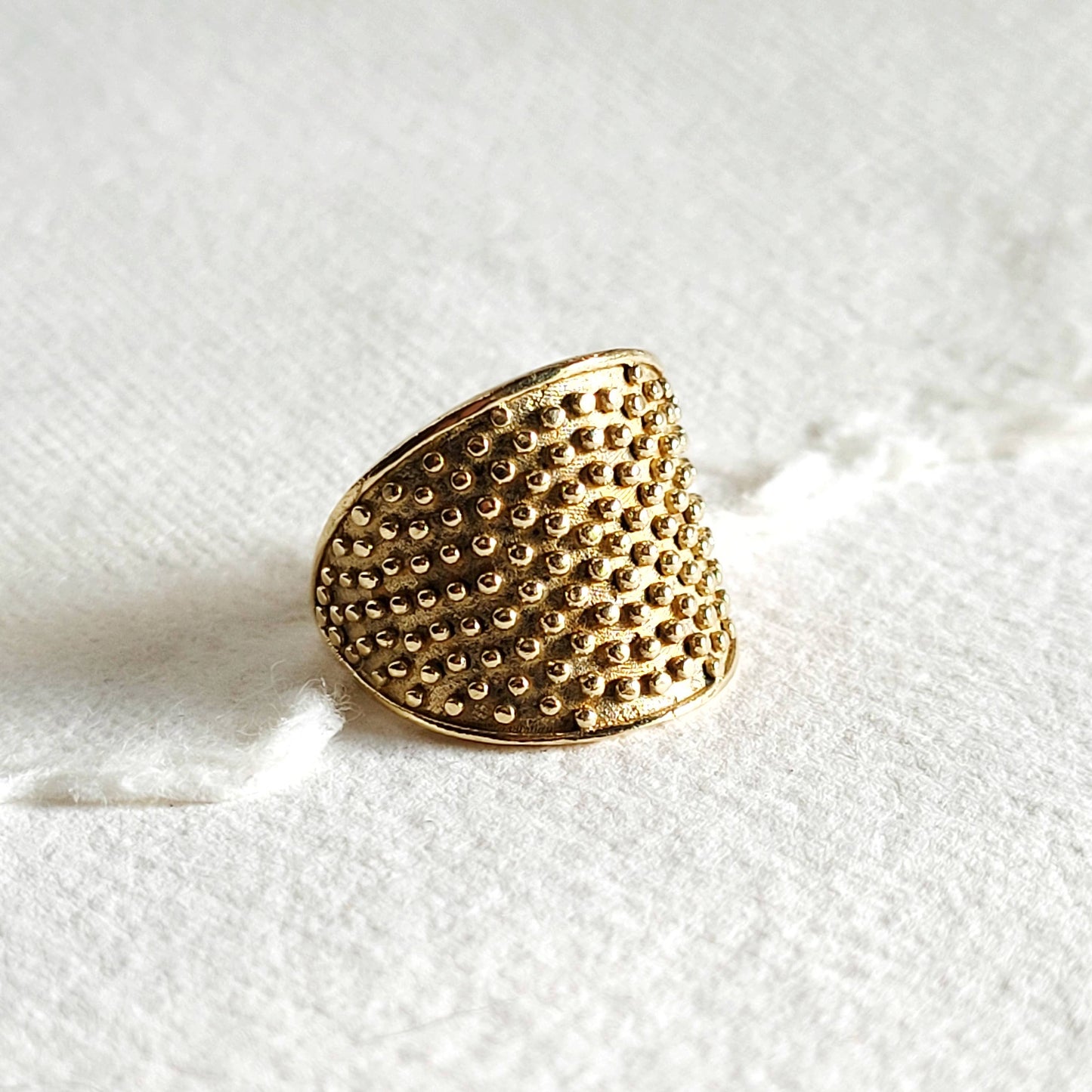 Brass ring studded circle handmade