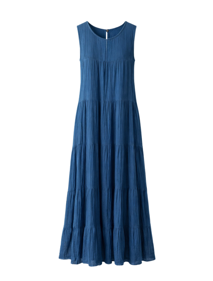 Indigo Whisper Tiered Dress