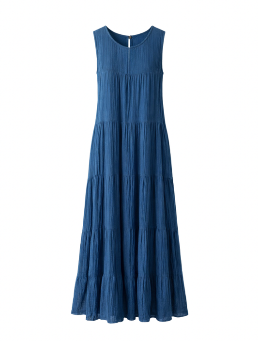 Indigo Whisper Tiered Dress