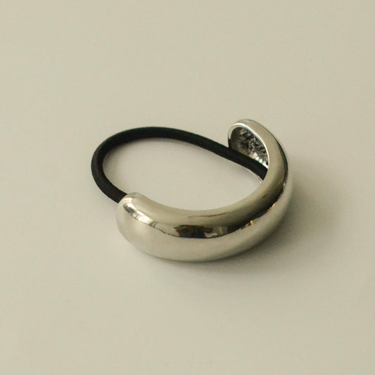 Wide Metal Cuff Hair Tie | Silver