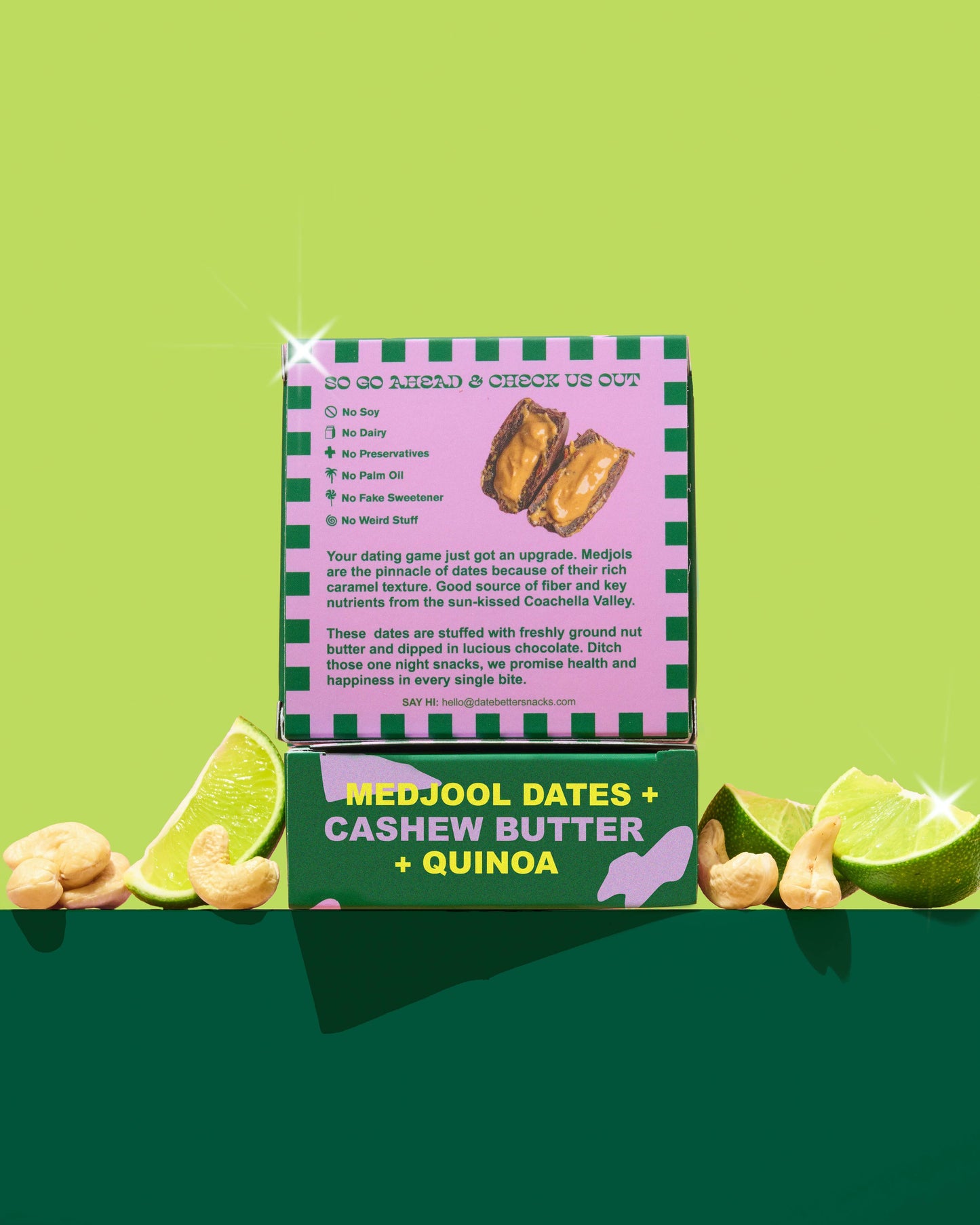 Cashew Lime Crisp- Chocolate Covered Dates