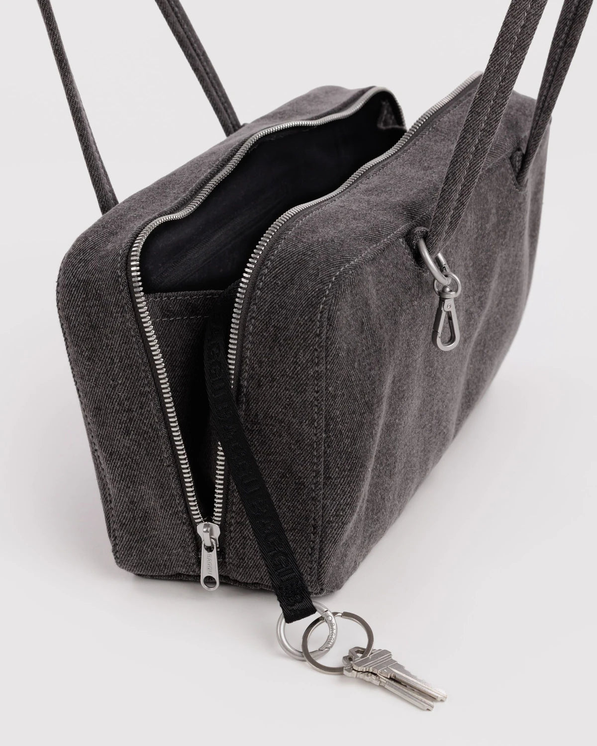 Denim Bowler Bag - Black