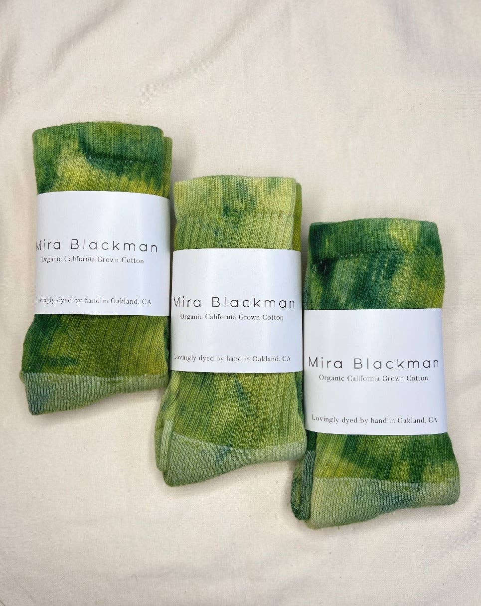 Hand Dyed Organic Cotton Crew Socks in 12 colors