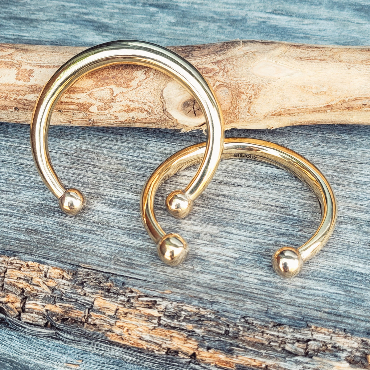 Solid Brass Modern Tuareg Style African Cuff Bangle Bracelet