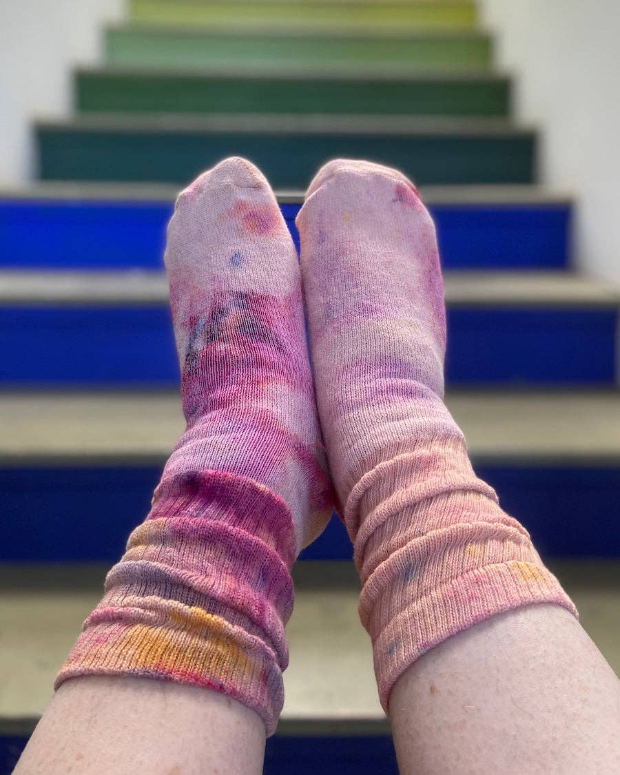 Hand Dyed Organic Cotton Crew Socks in 12 colors