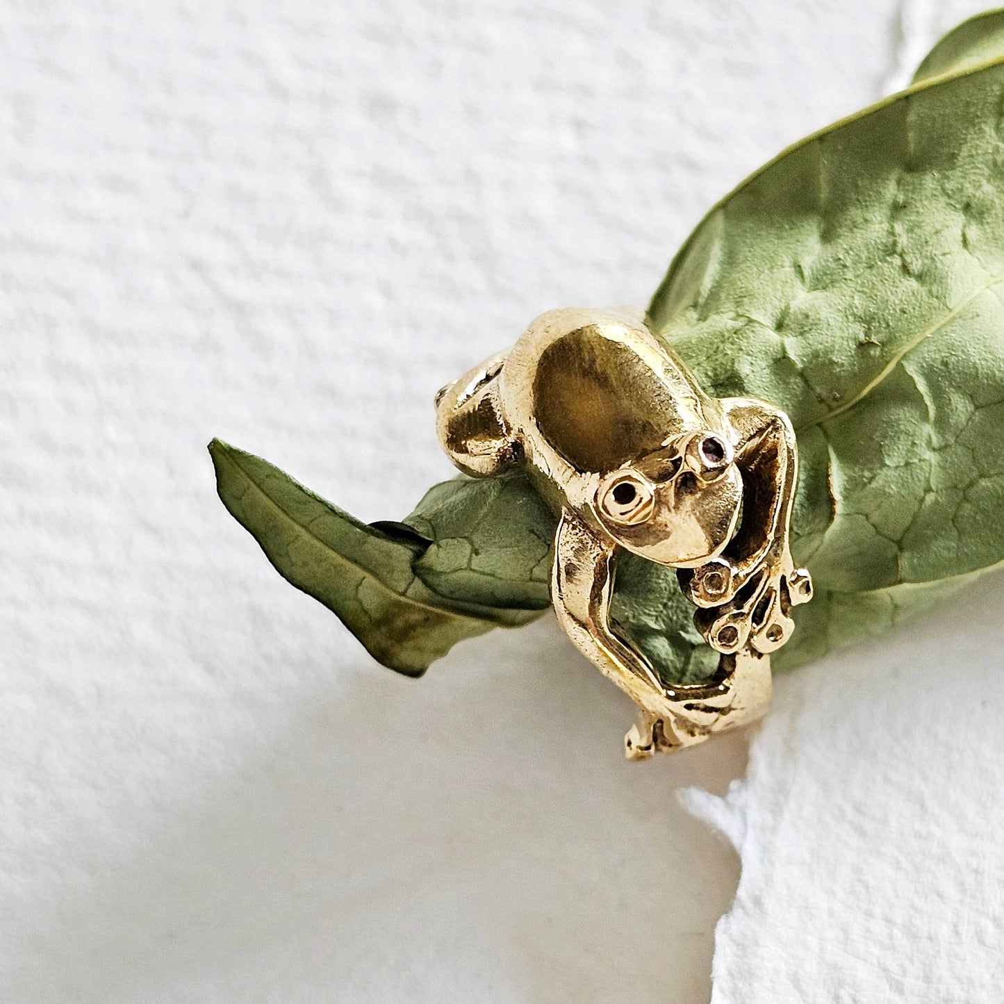 Brass Adjustable Frog Ring