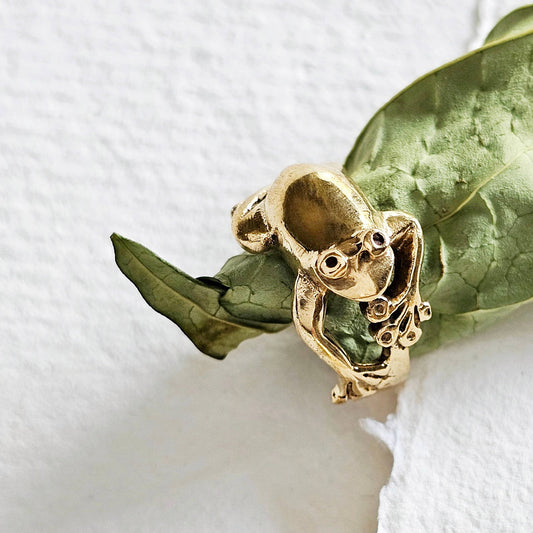 Brass Adjustable Frog Ring