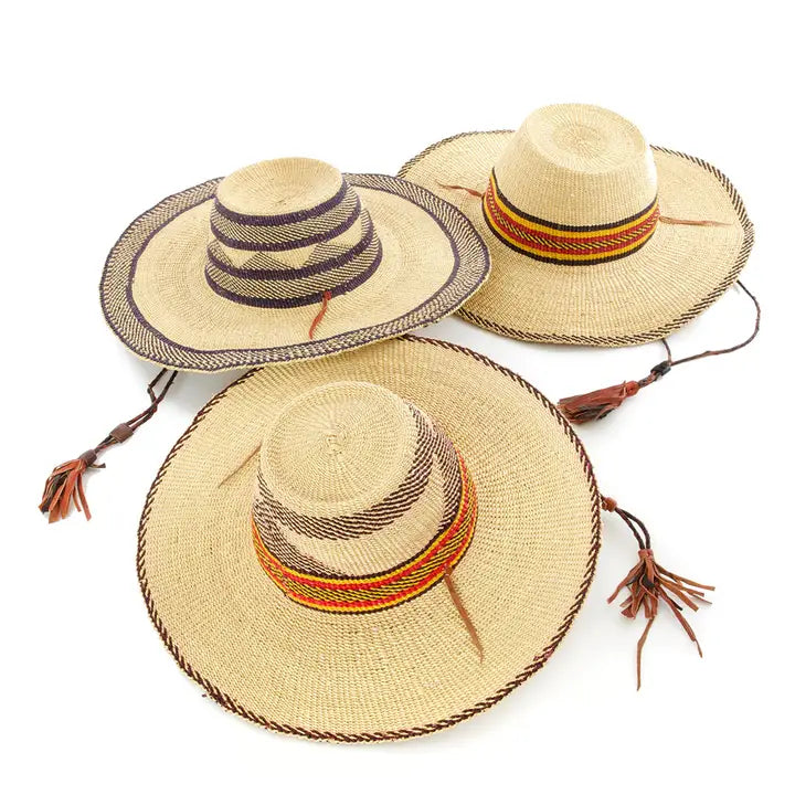 Ghanaian Straw Sun Hat - Assorted Colors and Designs