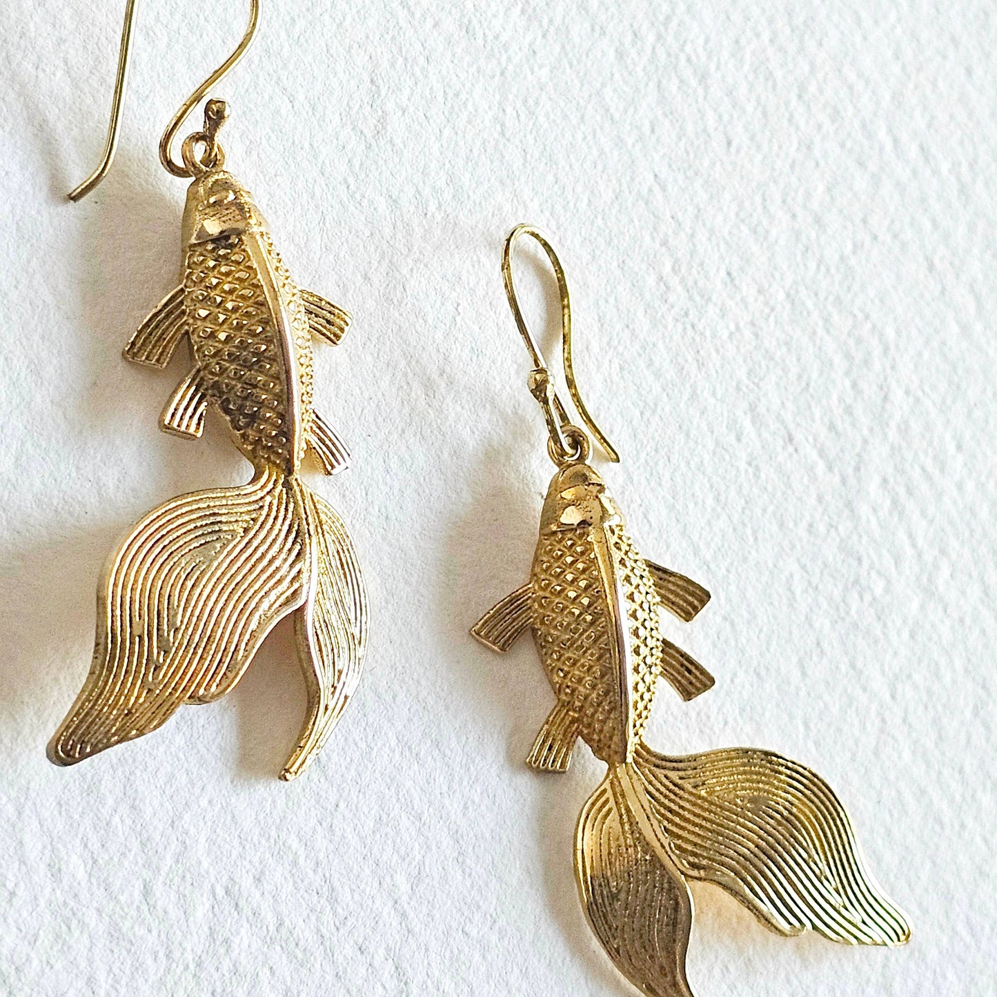 Brass Koi Handmade Earrings