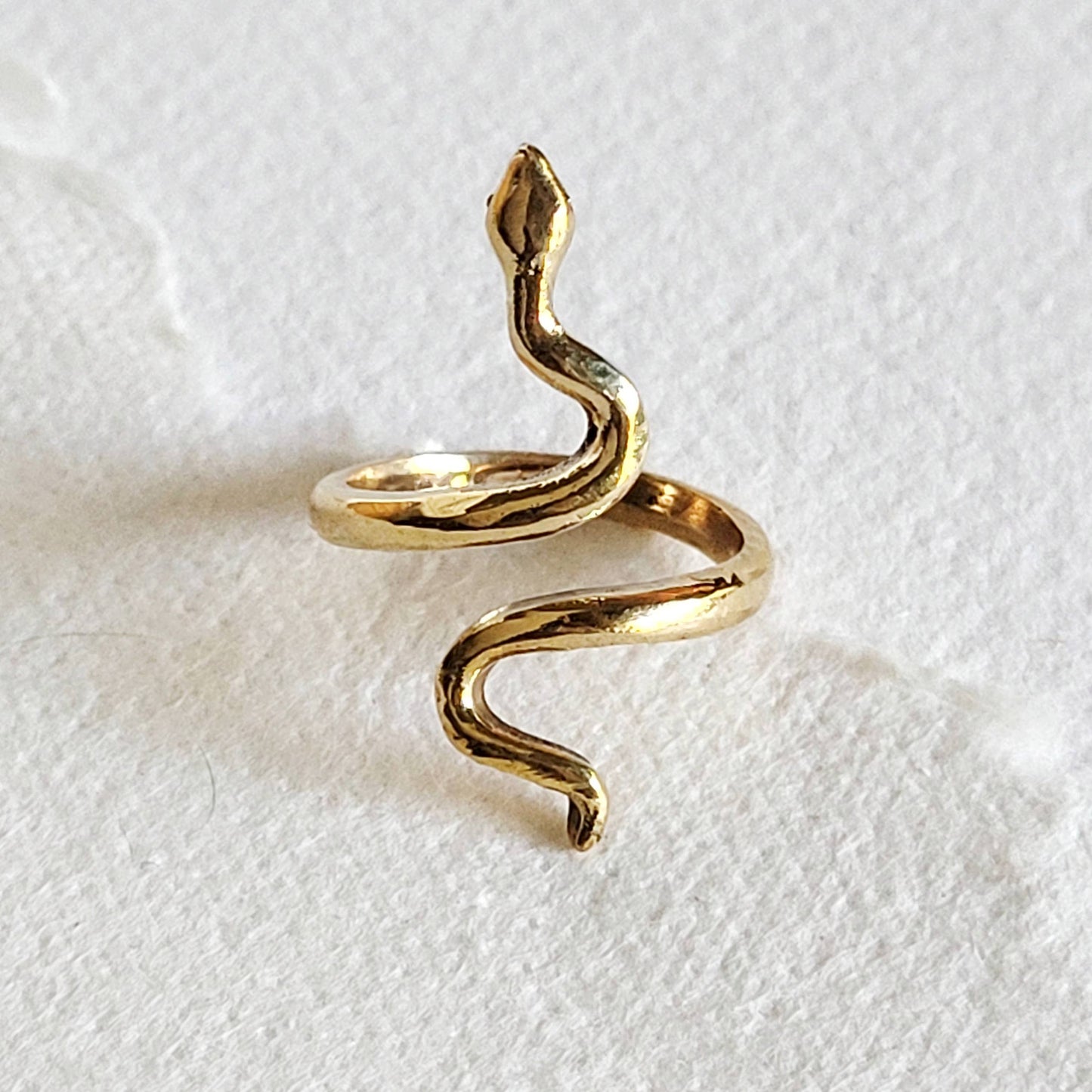 Brass snake serpent cobra ring adjustable 3 styles handmade