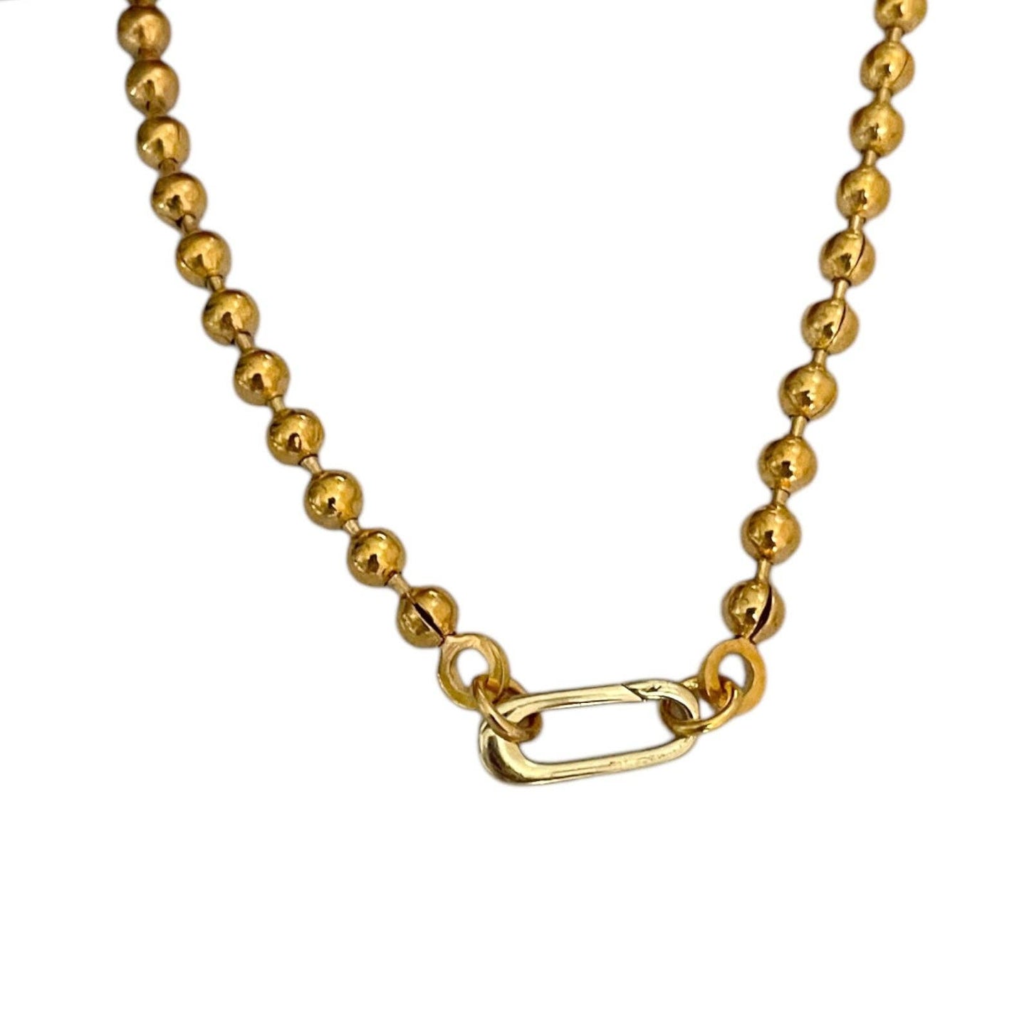 Large Ball Chain Charm Holder Necklace
