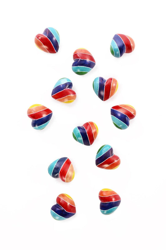 Rainbow Mini Soapstone Hearts